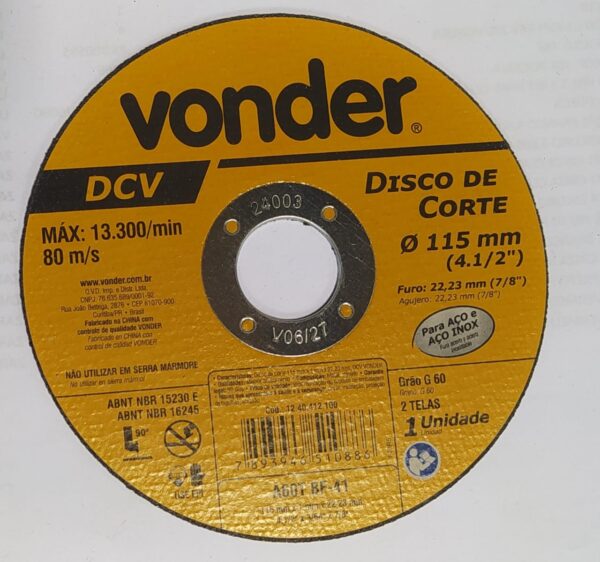 Disco de Corte Inox [VONDER]